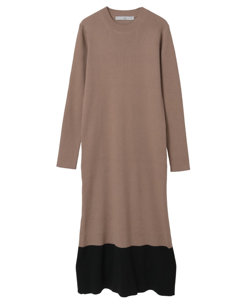 バイカラーニットワンピ―ス 詳細画像 モカ×ブラック 4