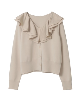 フリルカラーカーディガン