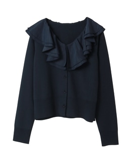 フリルカラーカーディガン