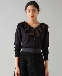 フリルカラーカーディガン