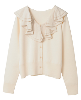 フリルカラーカーディガン