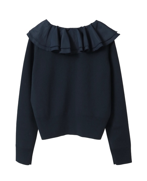 フリルカラーカーディガン 詳細画像 ネイビー 2