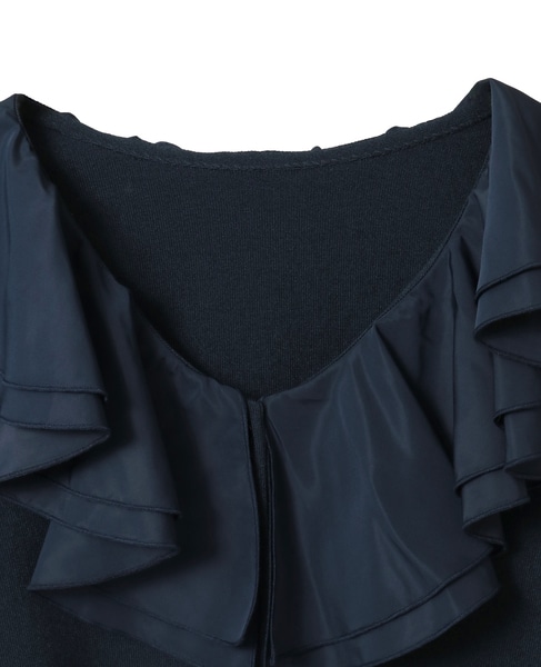 フリルカラーカーディガン 詳細画像 ネイビー 3