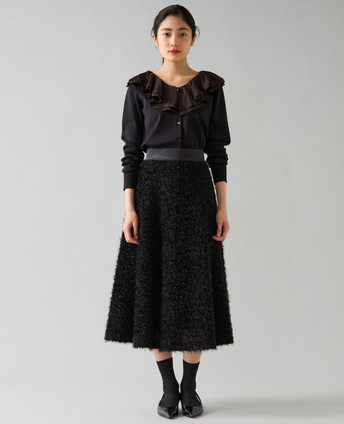 フリルカラーカーディガン 詳細画像 ブラック 3
