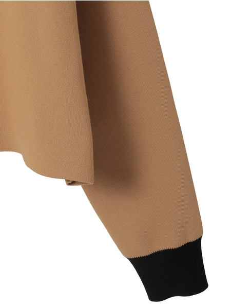 バイカラーポロニットカーディガン 詳細画像 ベージュ×ブラック 10