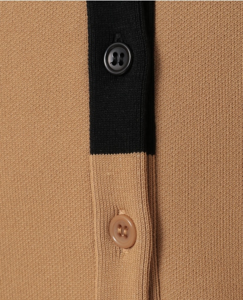 バイカラーポロニットカーディガン 詳細画像 ベージュ×ブラック 12