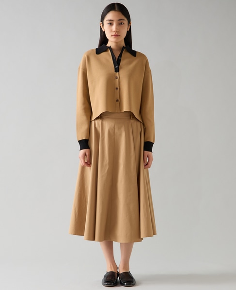 バイカラーポロニットカーディガン 詳細画像 ベージュ×ブラック 4