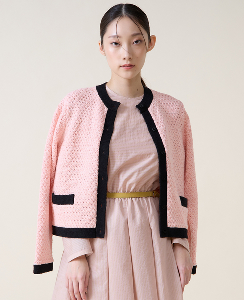 ジオモチーフニットジャケット 詳細画像 ピンク 13