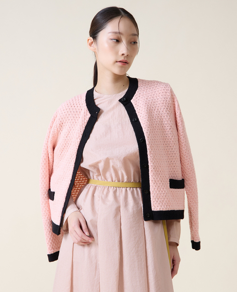 ジオモチーフニットジャケット 詳細画像 ピンク 14