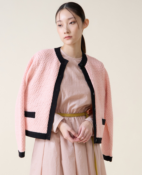 ジオモチーフニットジャケット 詳細画像 ピンク 15
