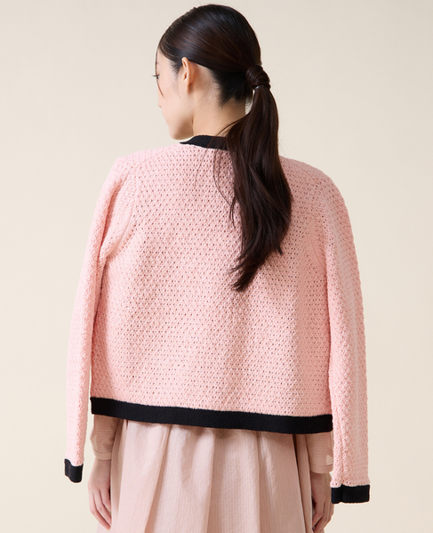 ジオモチーフニットジャケット 詳細画像 ピンク 16