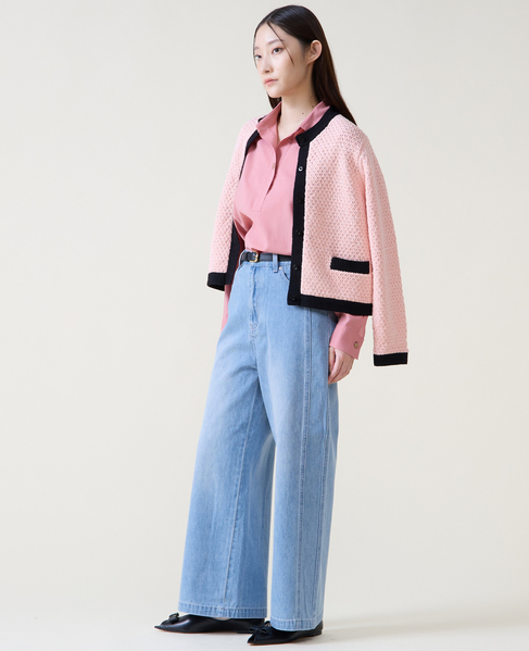 ジオモチーフニットジャケット 詳細画像 ピンク 5