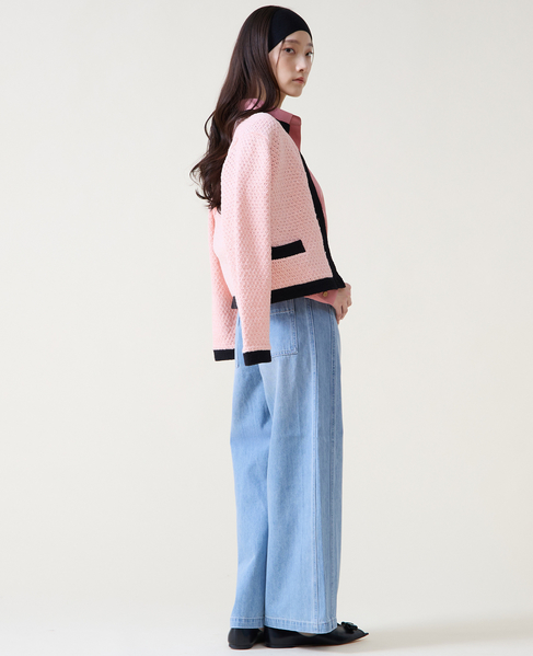 ジオモチーフニットジャケット 詳細画像 ピンク 7