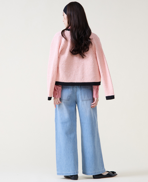 ジオモチーフニットジャケット 詳細画像 ピンク 8