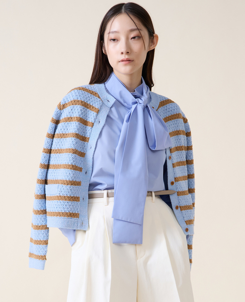 ジオモチーフニットジャケット 詳細画像 ブルー 3