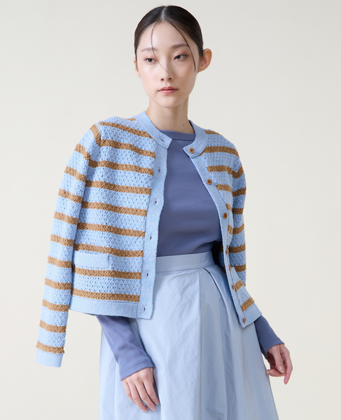 ジオモチーフニットジャケット 詳細画像 ブルー 5