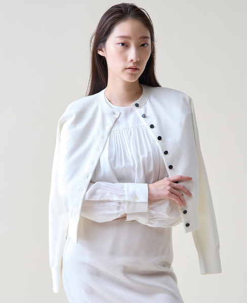 アクセントボタンカーディガン 詳細画像 ホワイト 2