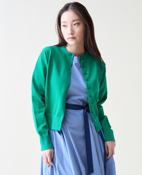 アクセントボタンカーディガン 詳細画像 グリーン 1