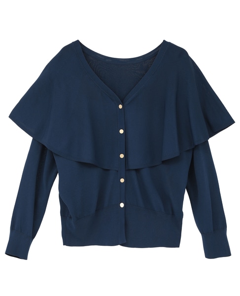 Vネックケープニット 詳細画像 ブルー 11