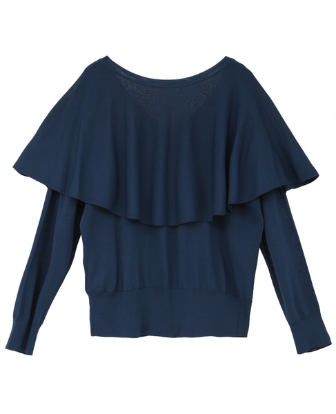 Vネックケープニット 詳細画像 ブルー 12