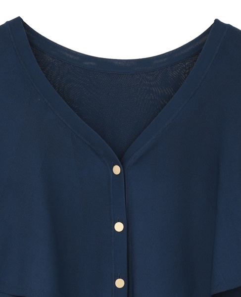 Vネックケープニット 詳細画像 ブルー 13