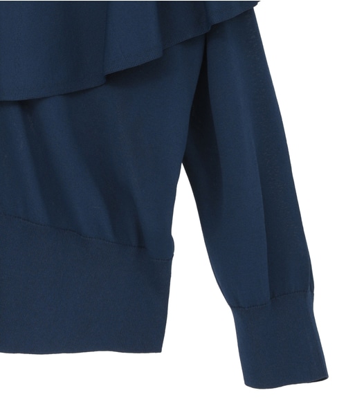 Vネックケープニット 詳細画像 ブルー 14