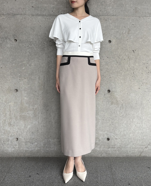 Vネックケープニット 詳細画像 ホワイト 2