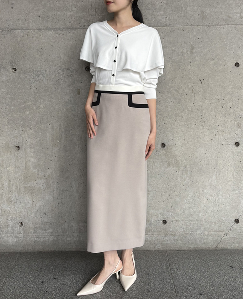 Vネックケープニット 詳細画像 ホワイト 3