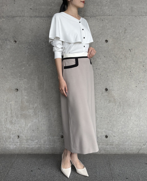 Vネックケープニット 詳細画像 ホワイト 4