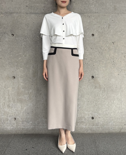 Vネックケープニット 詳細画像 ホワイト 5