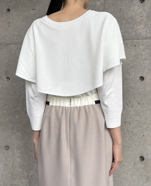 Vネックケープニット 詳細画像 ホワイト 8