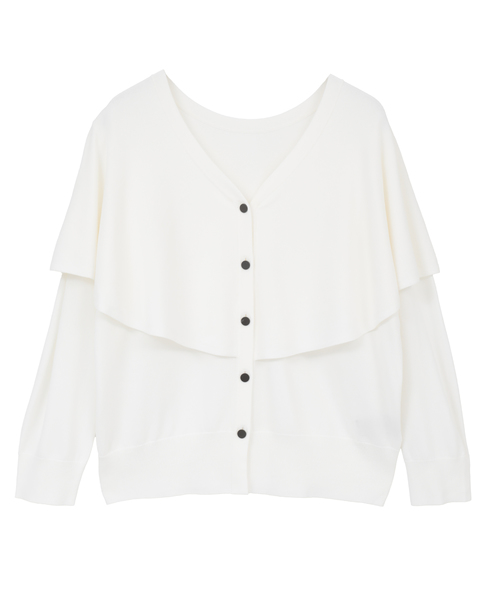 Vネックケープニット 詳細画像 ホワイト 9