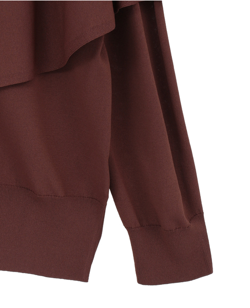 Vネックケープニット 詳細画像 ブラウン 10