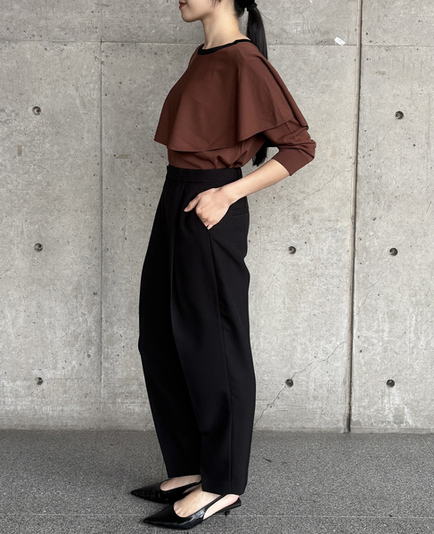 Vネックケープニット 詳細画像 ブラウン 4