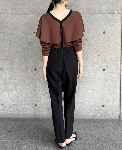 Vネックケープニット 詳細画像 ブラウン 5