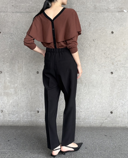 Vネックケープニット 詳細画像 ブラウン 6