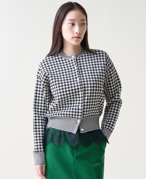 ギンガムカーディガン 詳細画像 アイボリー 1