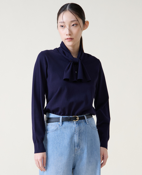 リボンタイニット 詳細画像 ネイビー 2