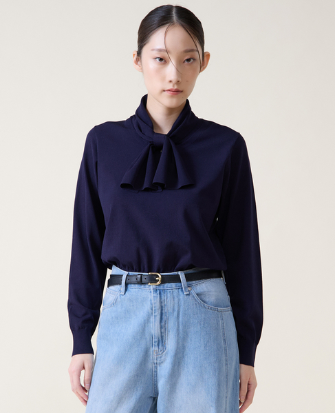 リボンタイニット 詳細画像 ネイビー 3