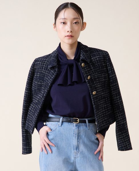 リボンタイニット 詳細画像 ネイビー 5