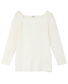 スクエアネックリブニット