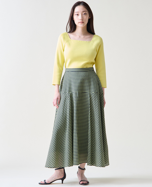 スクエアネックリブニット 詳細画像 イエロー 4