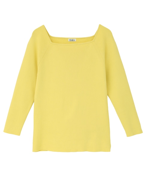 スクエアネックリブニット 詳細画像 イエロー 7
