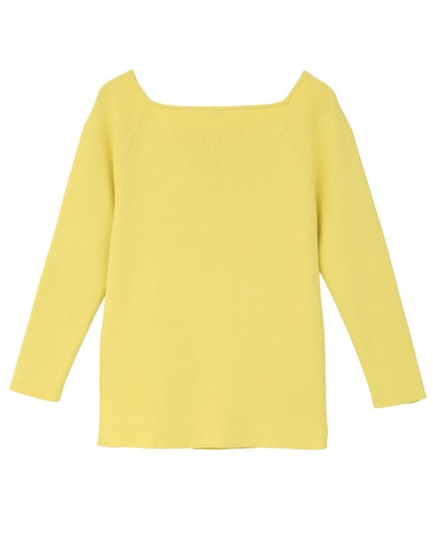 スクエアネックリブニット 詳細画像 イエロー 8