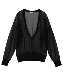 Vネックシアーニット