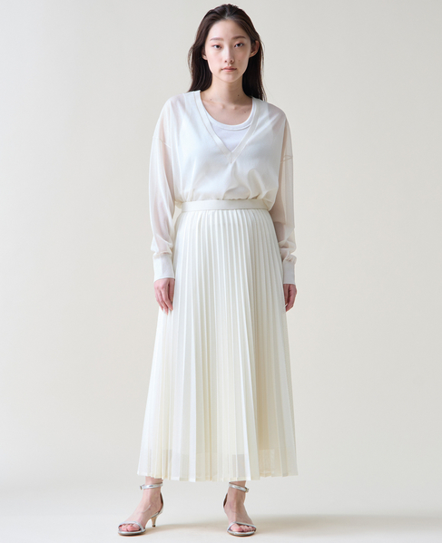 Vネックシアーニット 詳細画像 アイボリー 5