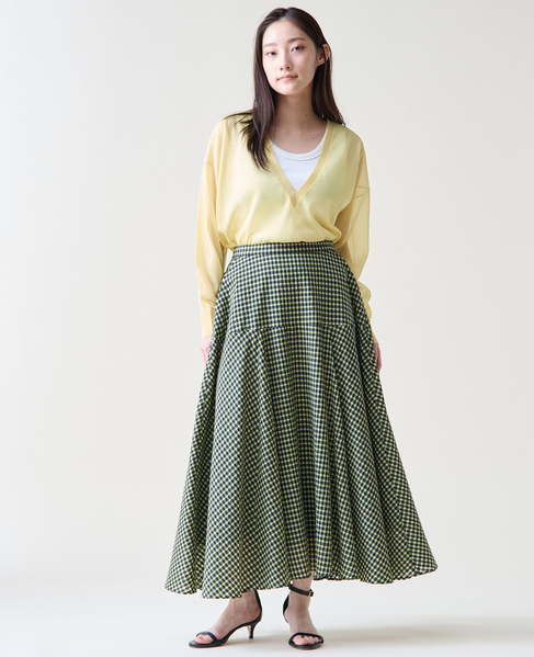 Vネックシアーニット 詳細画像 イエロー 4