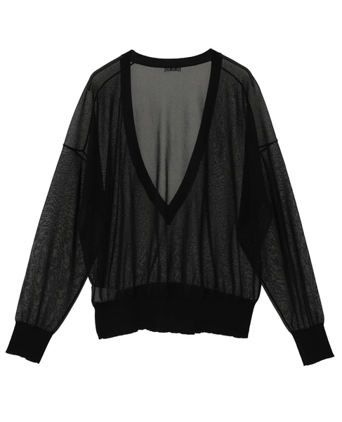 Vネックシアーニット 詳細画像 ブラック 2