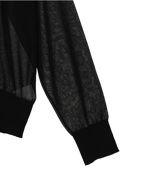 Vネックシアーニット 詳細画像 ブラック 4