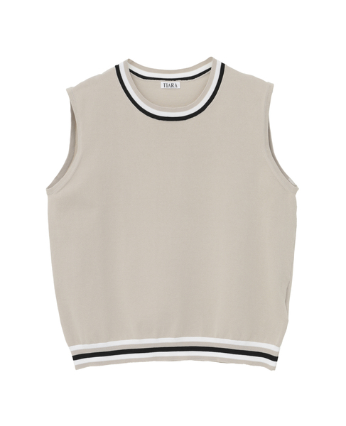 トリプルラインスリーブレスニット 詳細画像 ベージュ 4